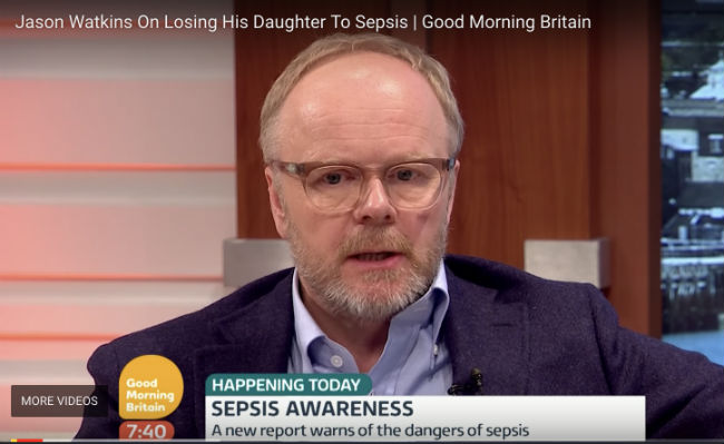 Jason Watkins on ITV Good Morning Britain talking about Sepsis