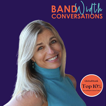 Bandwidth Conversations with Katie Brewer. Image of Katie for her podcast ident